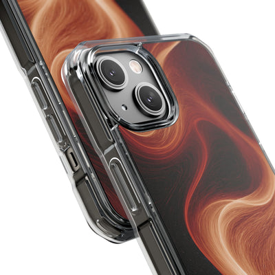 Solar Ember Flow · Clear Impact Magnetic Phone Case for iPhone · Orange
