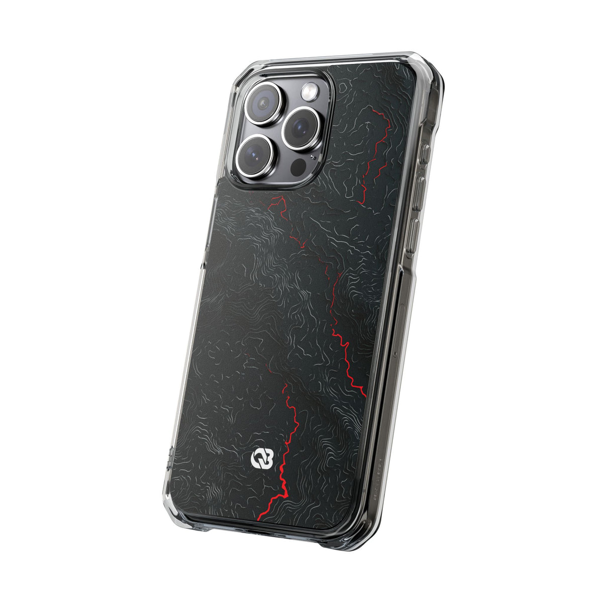 Crimson Rift · Clear Impact Magnetic Phone Case for iPhone ·  Black