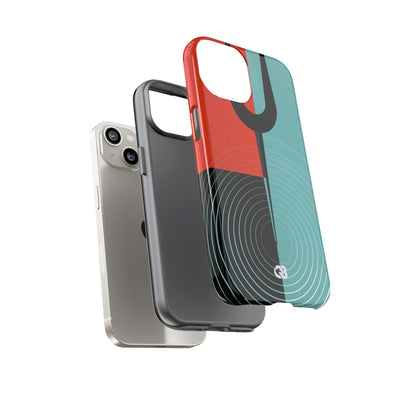 Teal Tough Phone Case for iPhone - Sonic Static Split