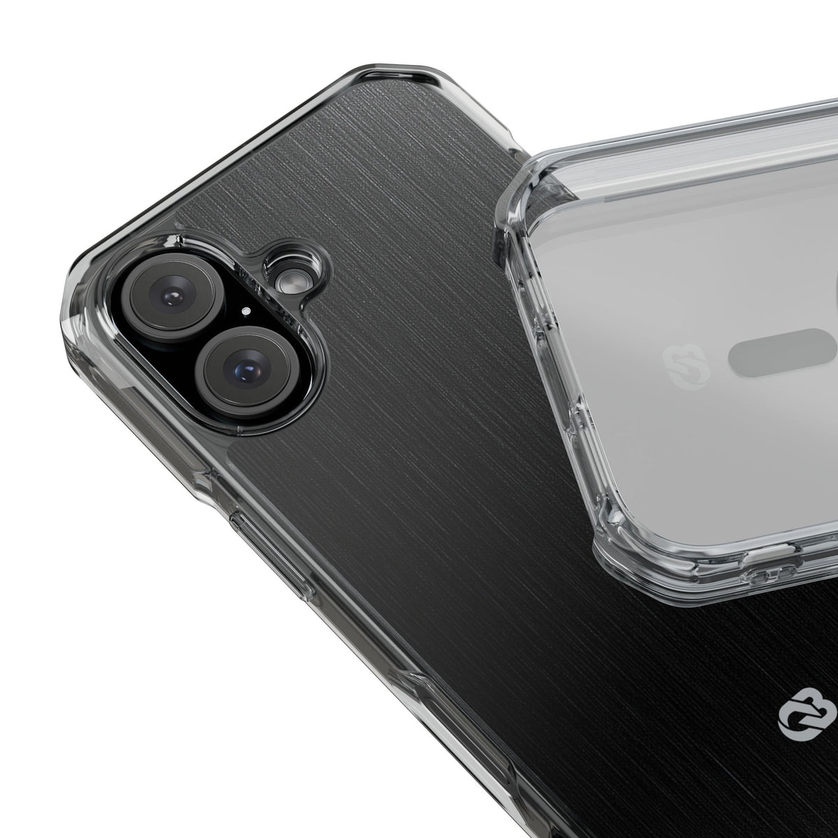 Obsidian Brushed Steel · Clear Impact Magnetic Phone Case for iPhone ·  Black