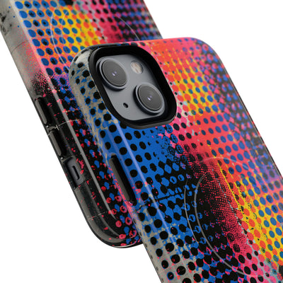 Chromatic Halftone Grid · Tough 2.0 Magnetic Phone Case for iPhone · Blue