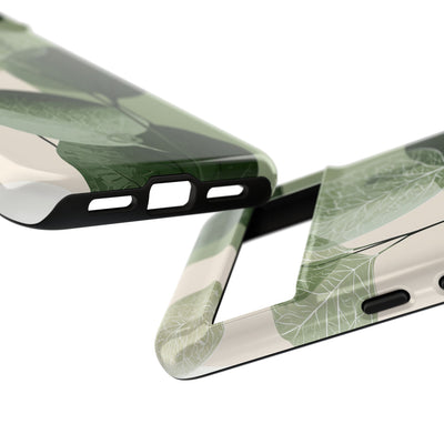 Green Tough Phone Case for Google Pixel - Sage Leaf Skeletals