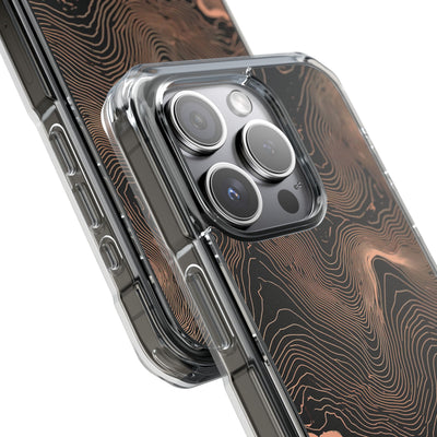 Orange Impact MagSafe Phone Case for iPhone - Salmon Ridge Topo
