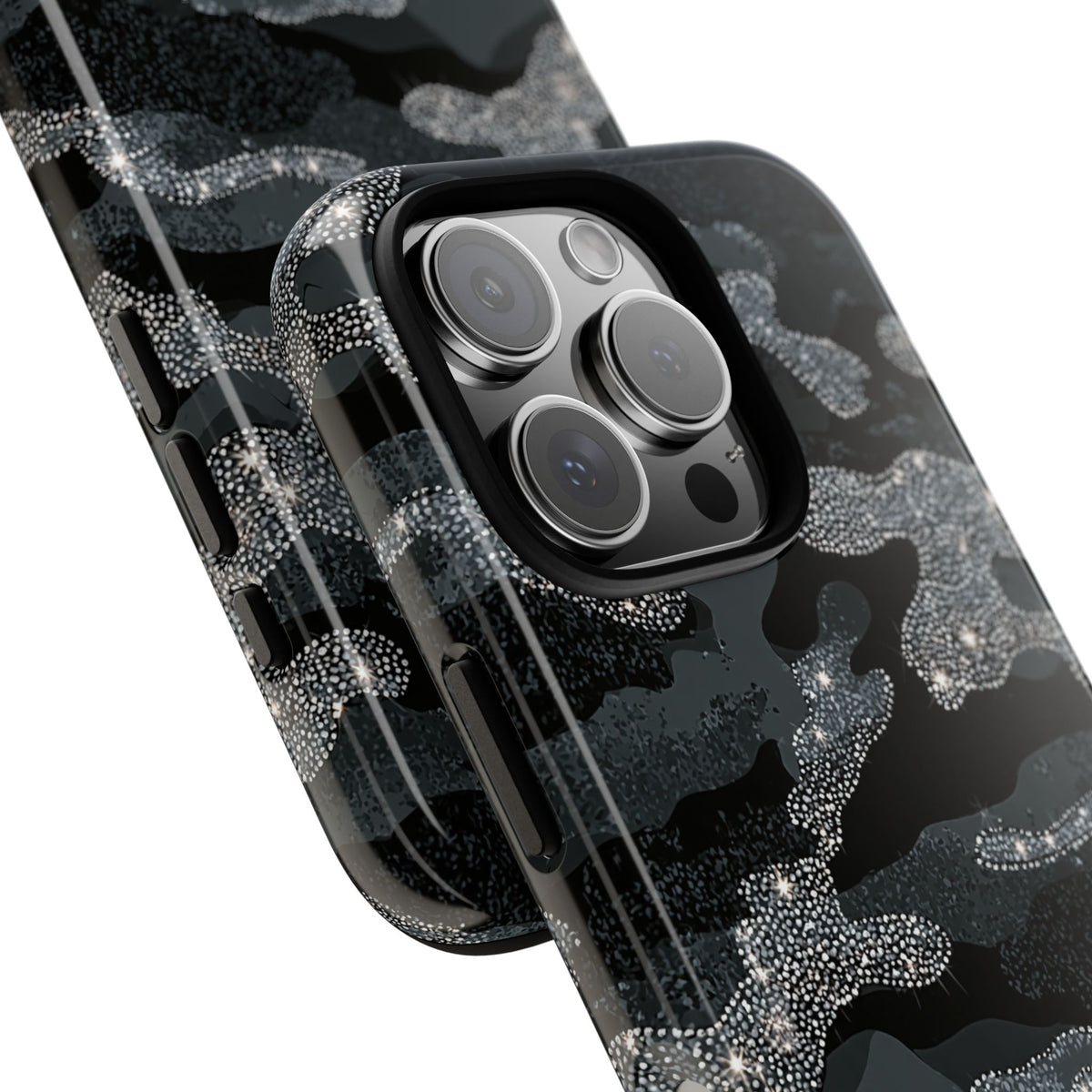 Glitter Shadow Camo · Tough Phone Case for iPhone · Black