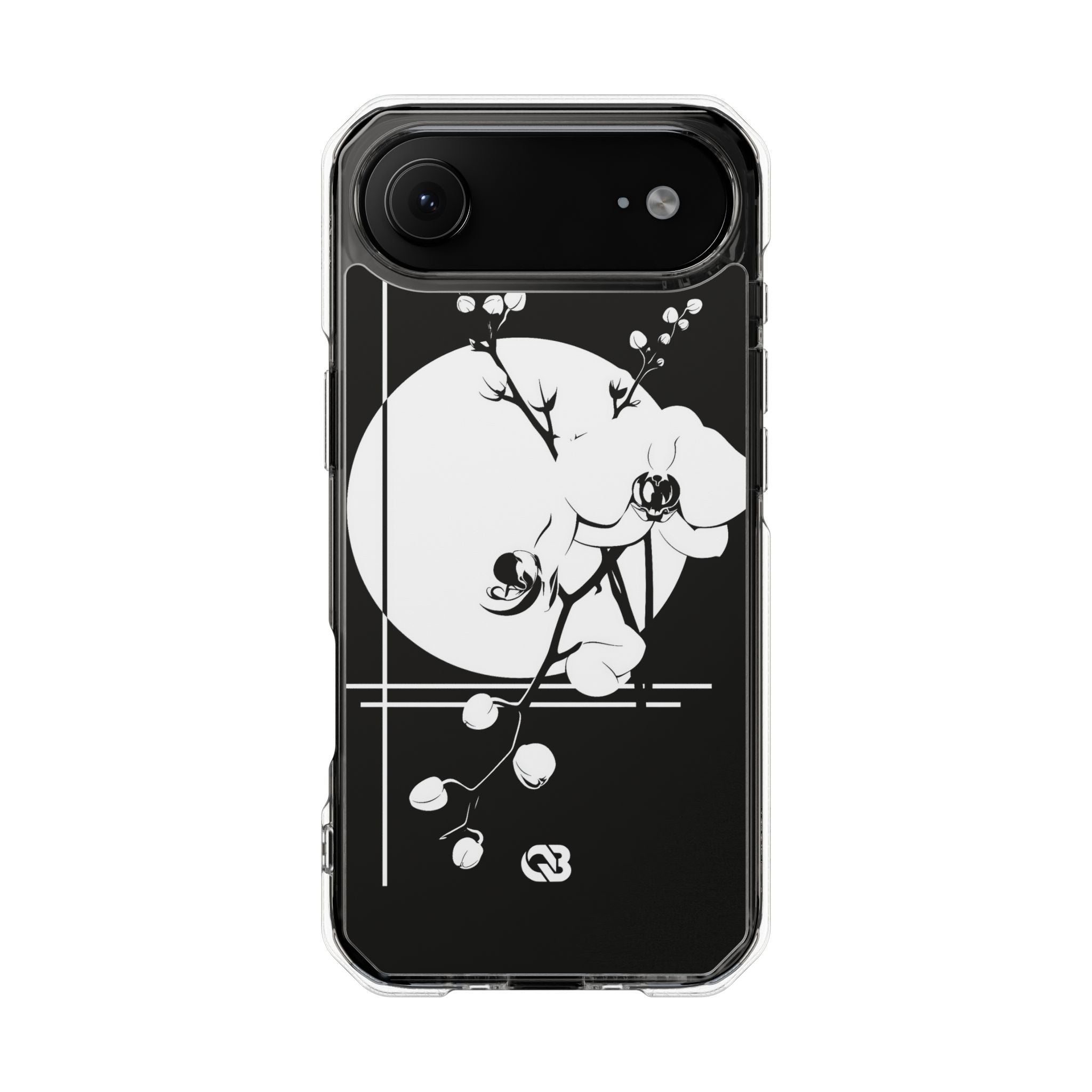 Black Impact MagSafe Phone Case for iPhone - Lunar Orchid Grid