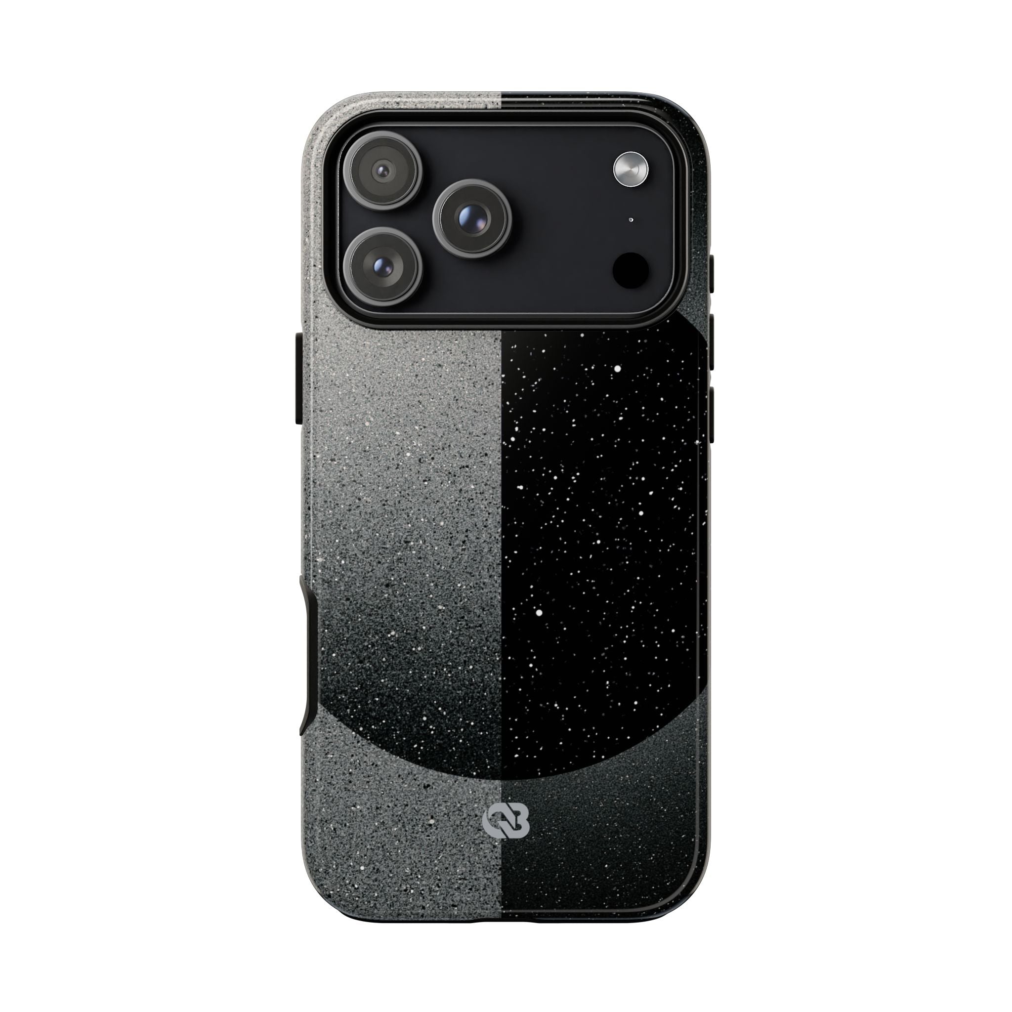 Black Tough Phone Case for iPhone - Lunar Static Orbit