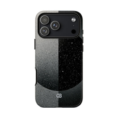 Black Tough Phone Case for iPhone - Lunar Static Orbit