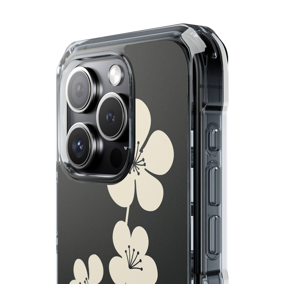 Nordic Blossom · Clear Impact Magnetic Phone Case for iPhone ·  Black