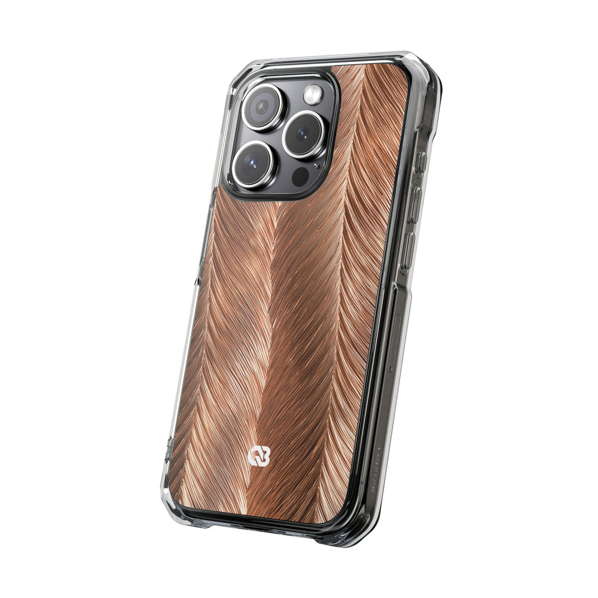 Rose Gold Weave · Clear Impact Magnetic Phone Case for iPhone · Brown