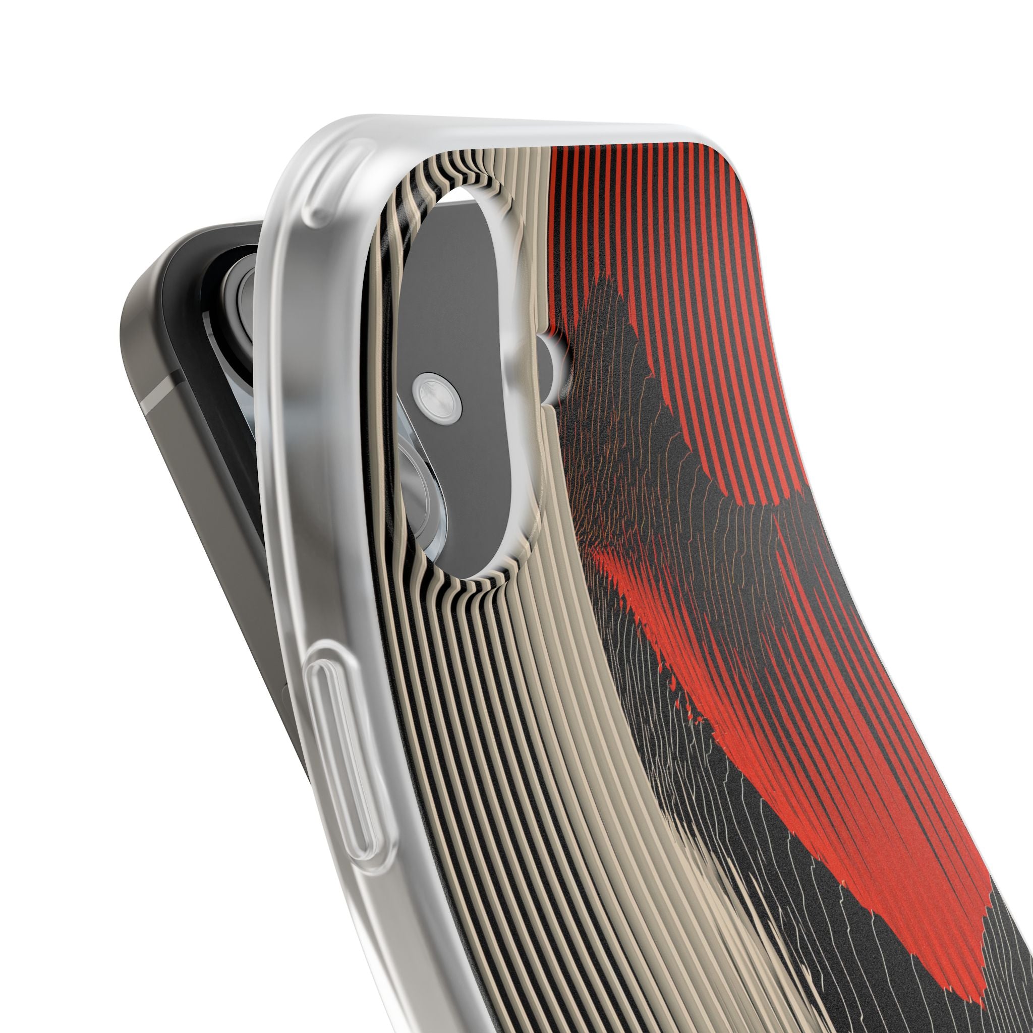 Red Lite Phone Case for iPhone - Crimson Pulse Topo