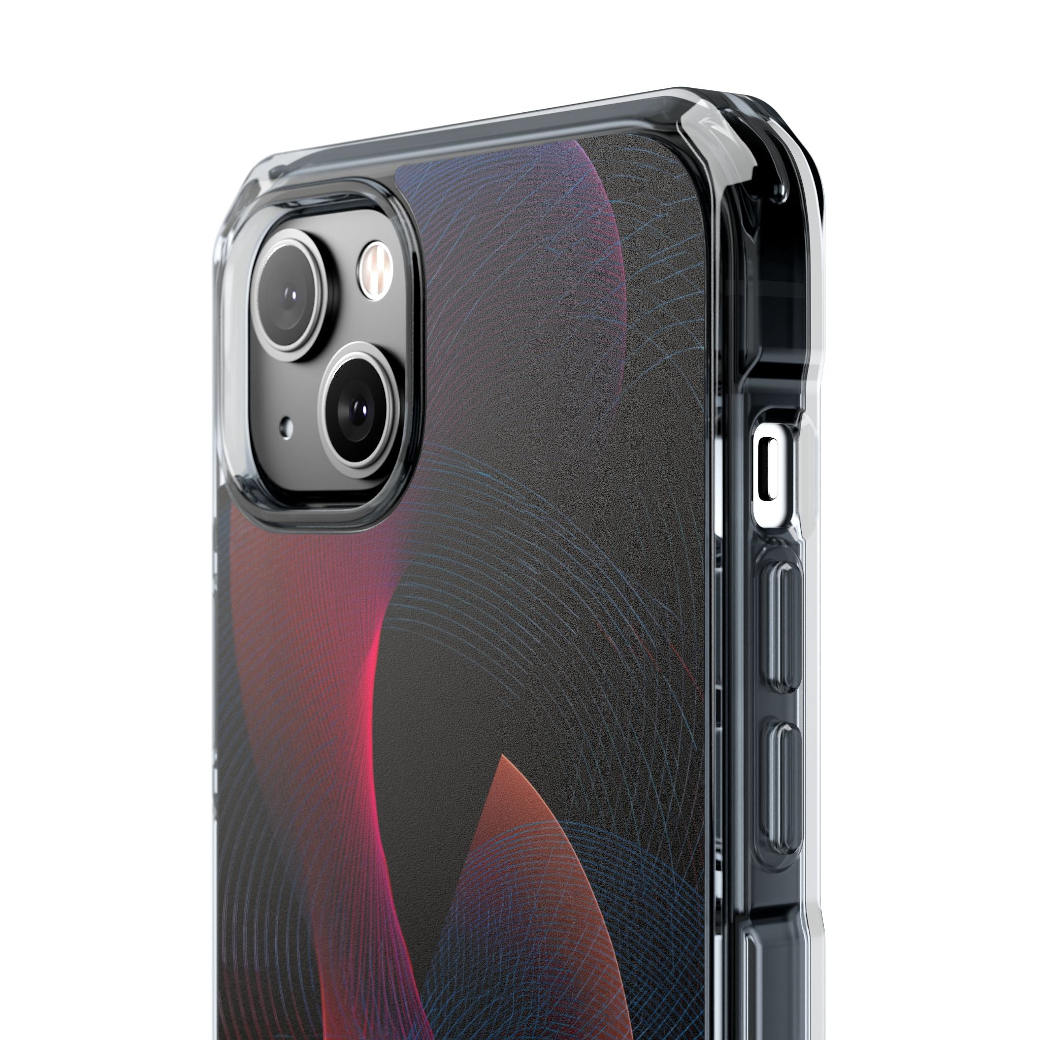 Black Impact MagSafe Phone Case for iPhone - Cobalt Crimson Flux