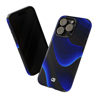 Blue Tough Phone Case for iPhone - Electric Cobalt Flow