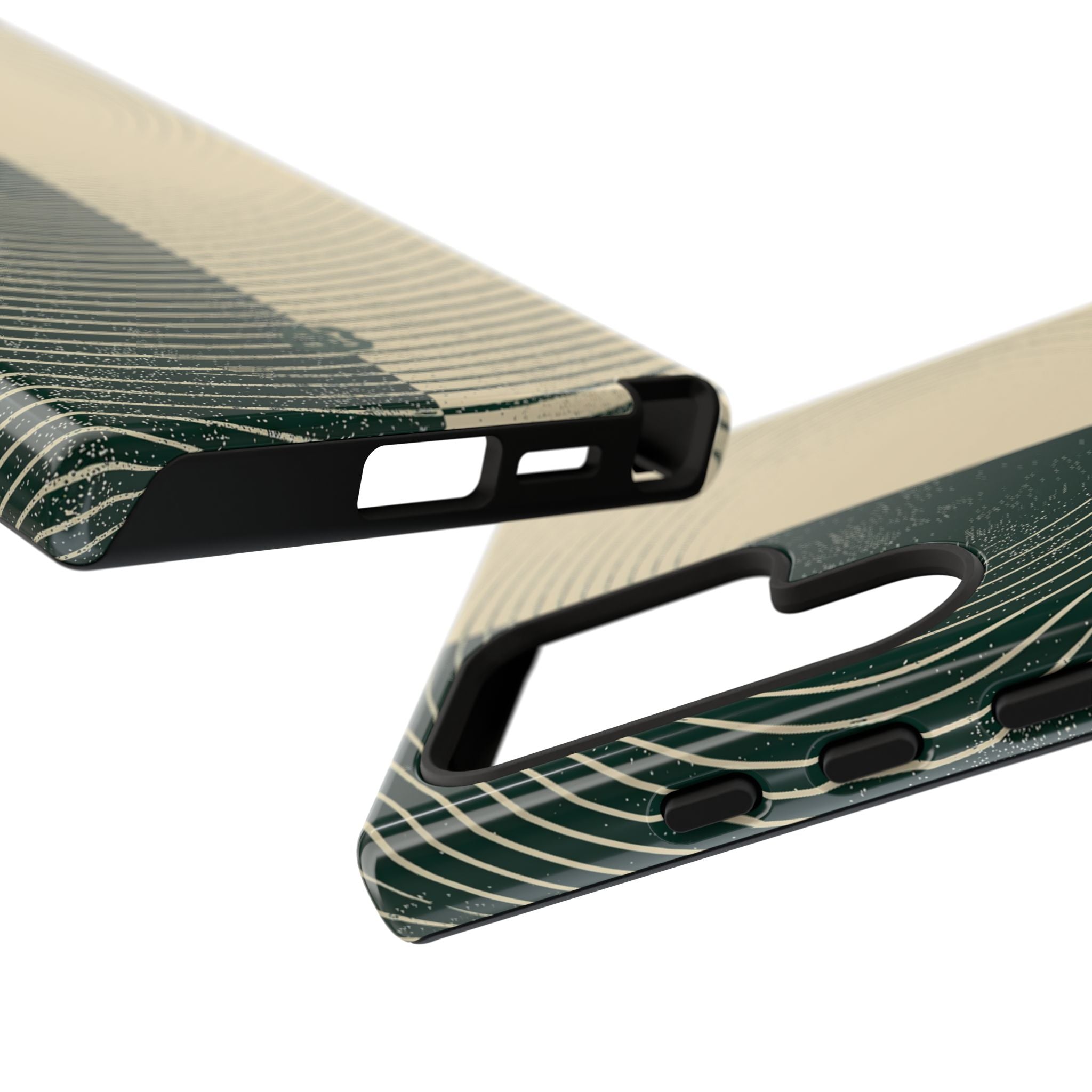 Green Tough Phone Case for Samsung - Evergreen Split Grain