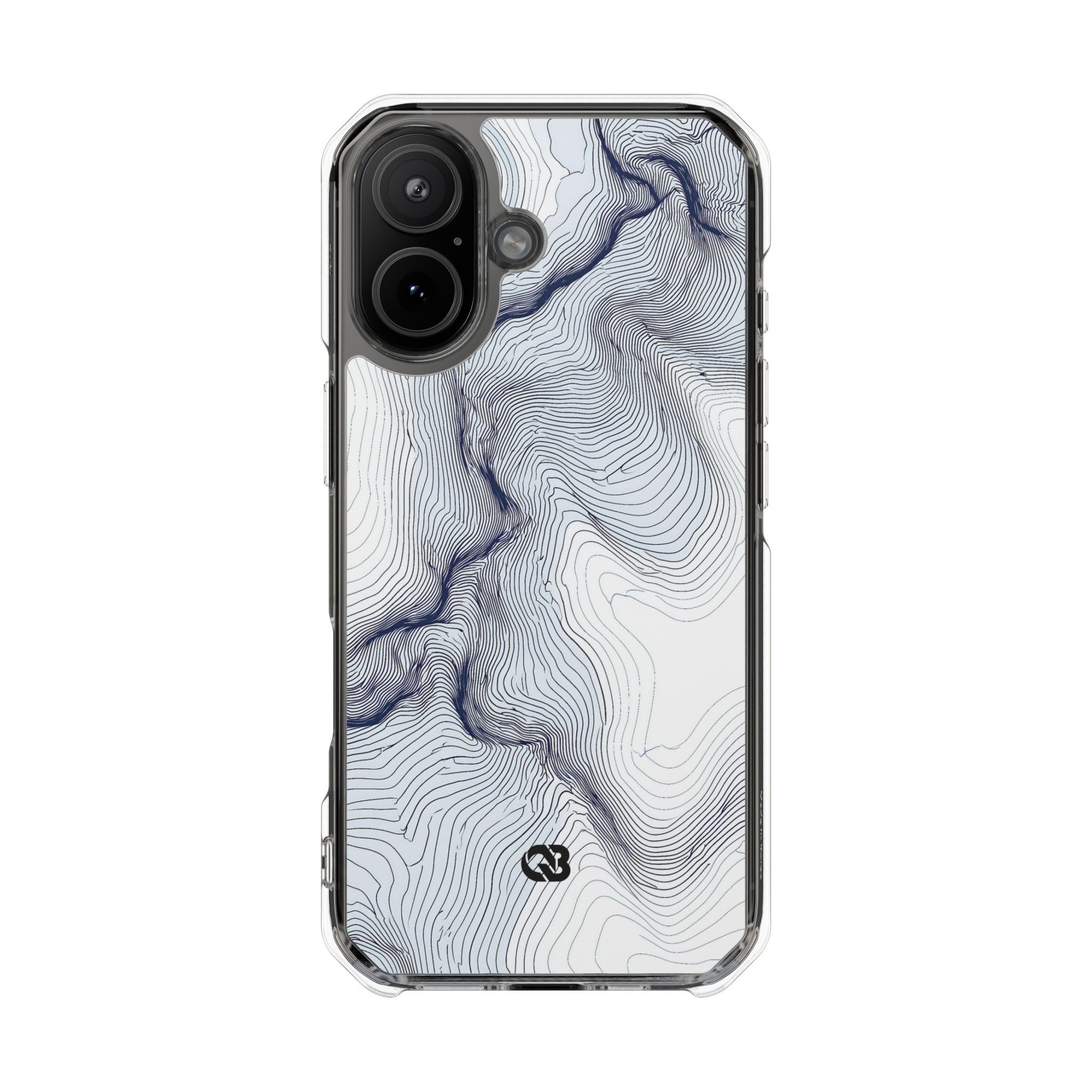 White Impact MagSafe Phone Case for iPhone - Nordic Ridge Topo