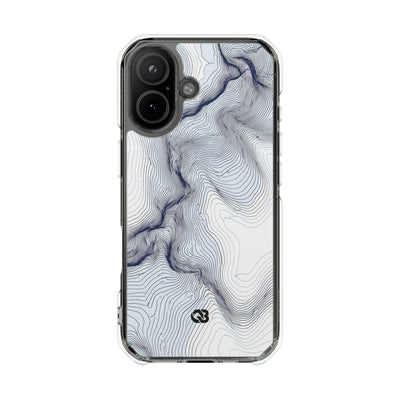 White Impact MagSafe Phone Case for iPhone - Nordic Ridge Topo