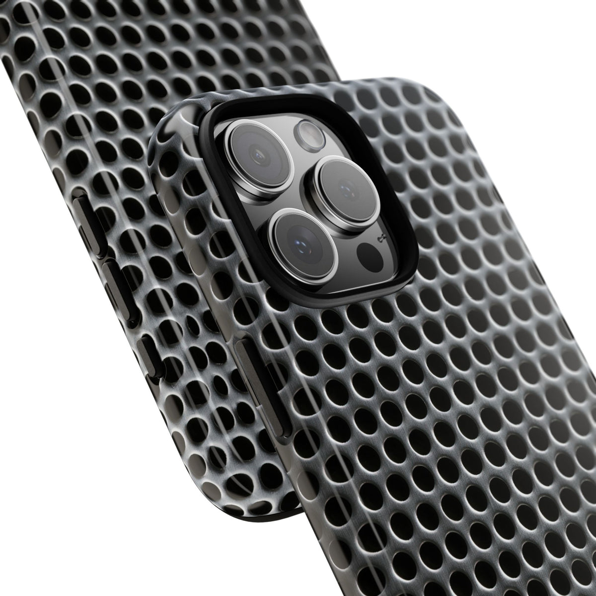 Brushed Perforated Steel · Tough Phone Case for iPhone · Silver