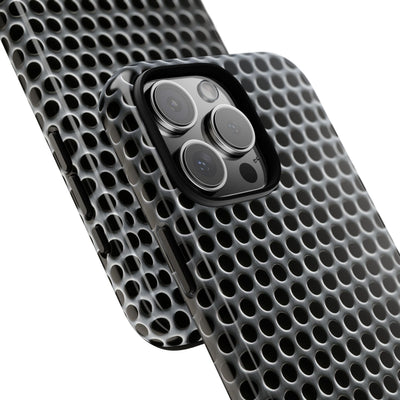 Brushed Perforated Steel · Tough Phone Case for iPhone · Silver
