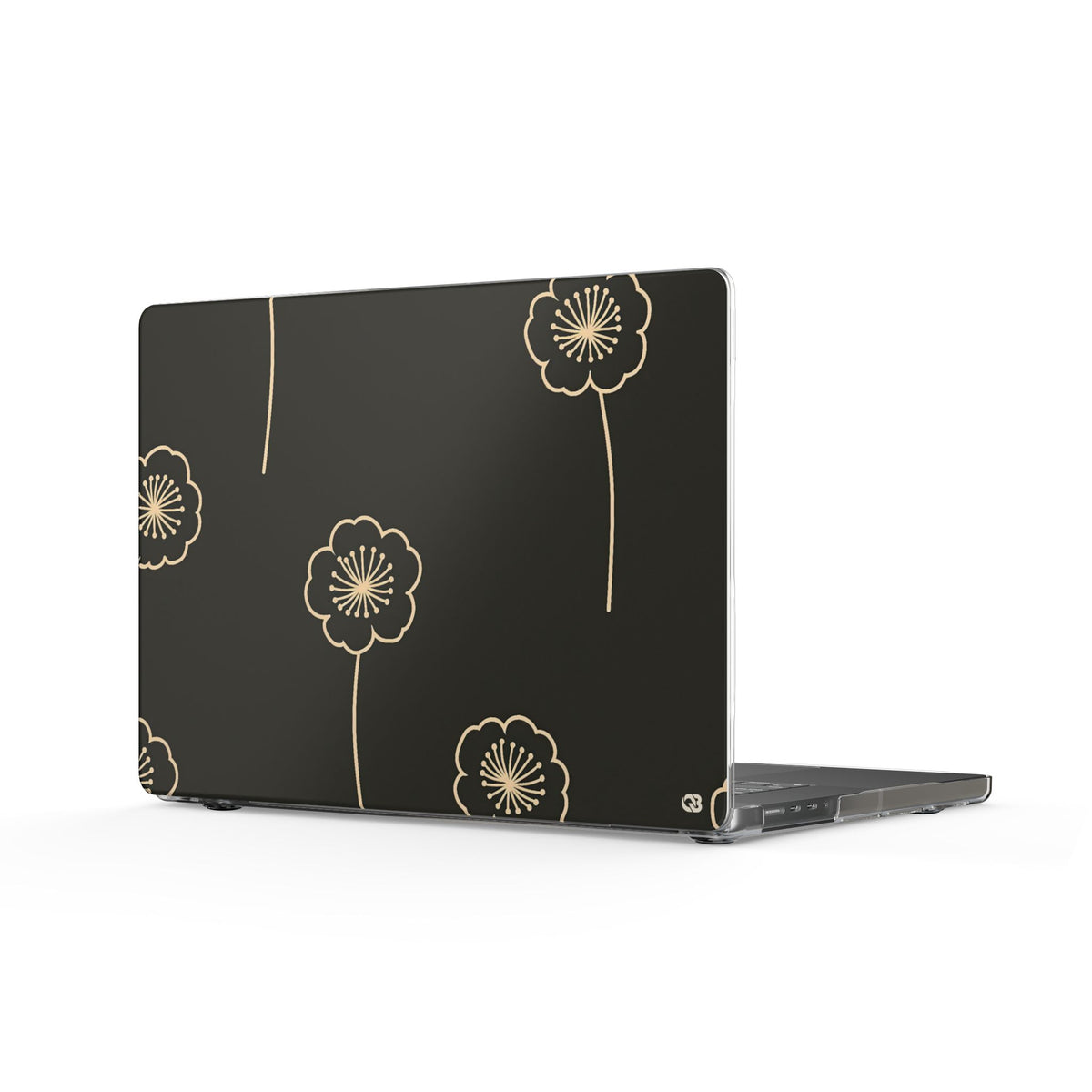 Nocturne Bloom Contours · Clear Hard Case for MacBook · Black