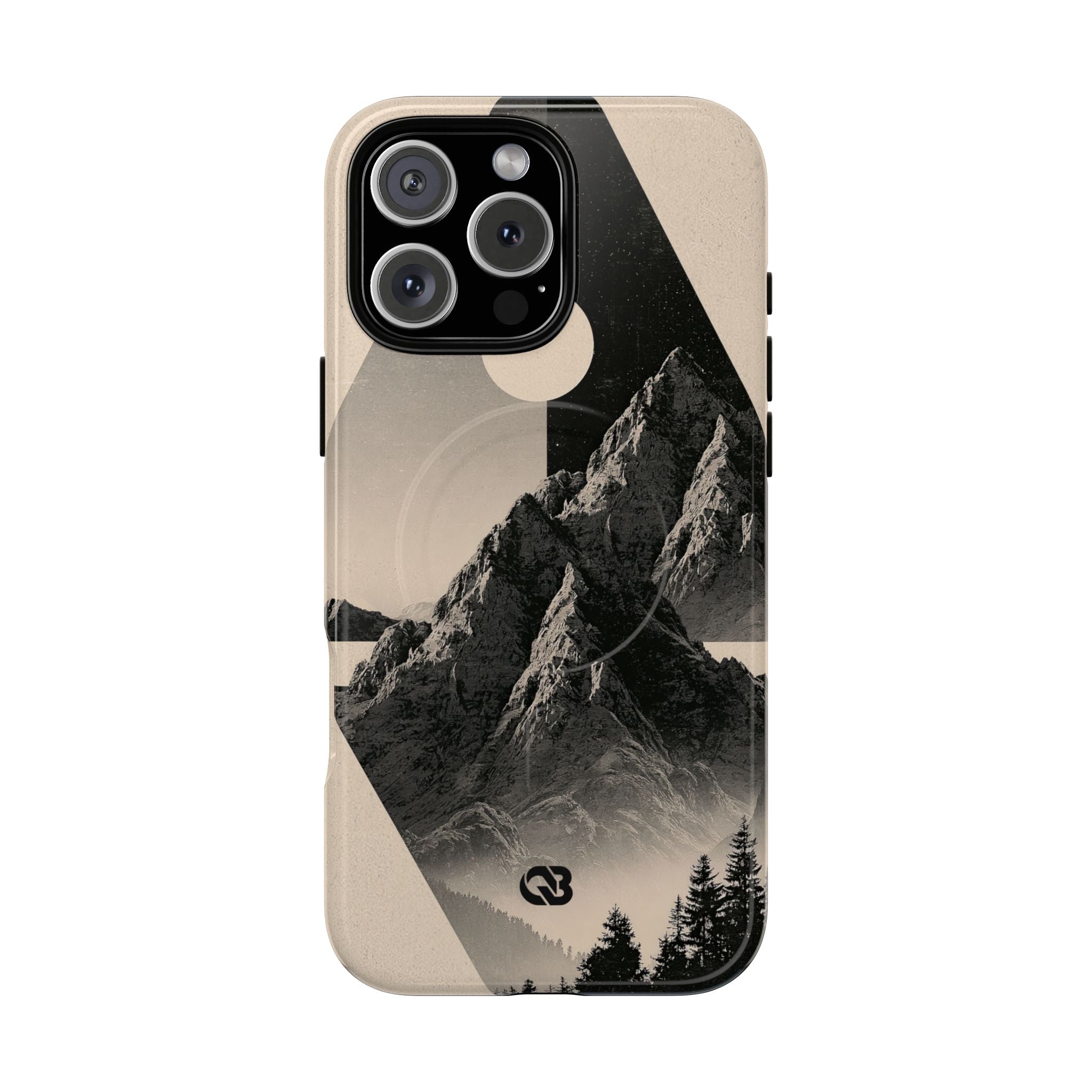Beige Tough 2.0 Magsafe Phone Case for iPhone - Obsidian Summit Parchment