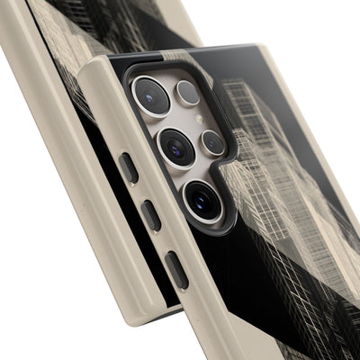 Beige Tough Phone Case for Samsung - Monolith Urban Grid