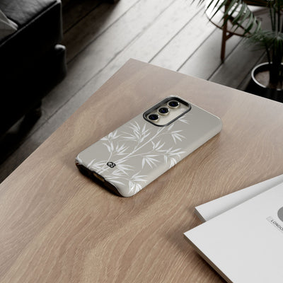 Beige Tough Phone Case for Samsung - Sandstone Bamboo Stalks