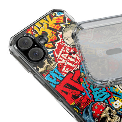 Skate Skull Riot · Clear Impact Magnetic Phone Case for iPhone · Red