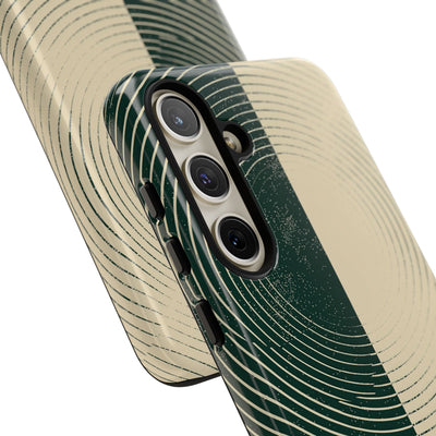 Green Tough Phone Case for Samsung - Evergreen Split Grain