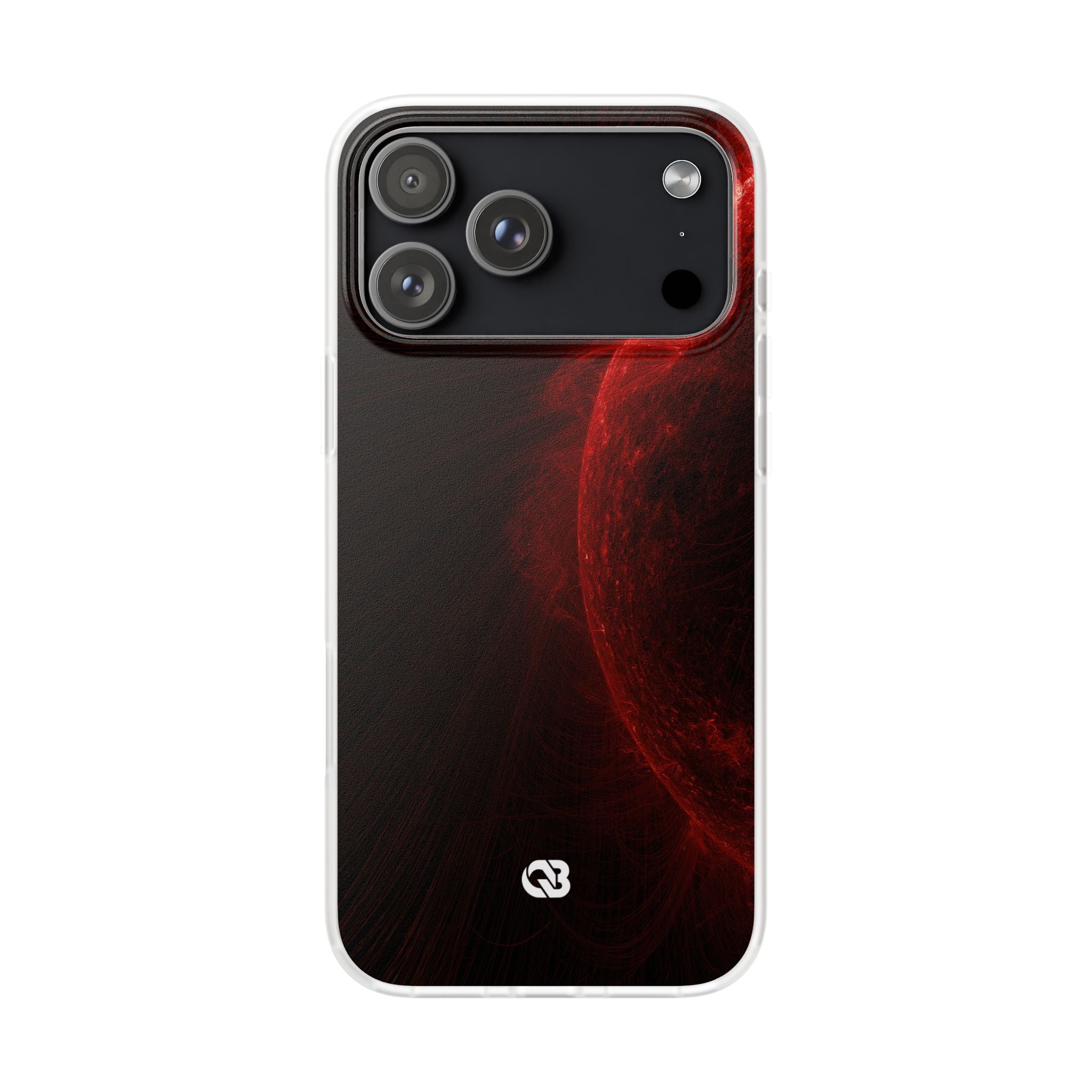 Red Lite Phone Case for iPhone - Solar Crimson Flare