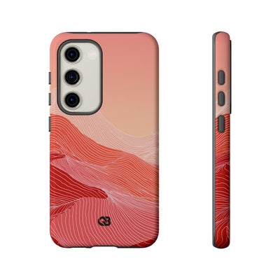 Red Tough Phone Case for Samsung - Crimson Ridge Contour