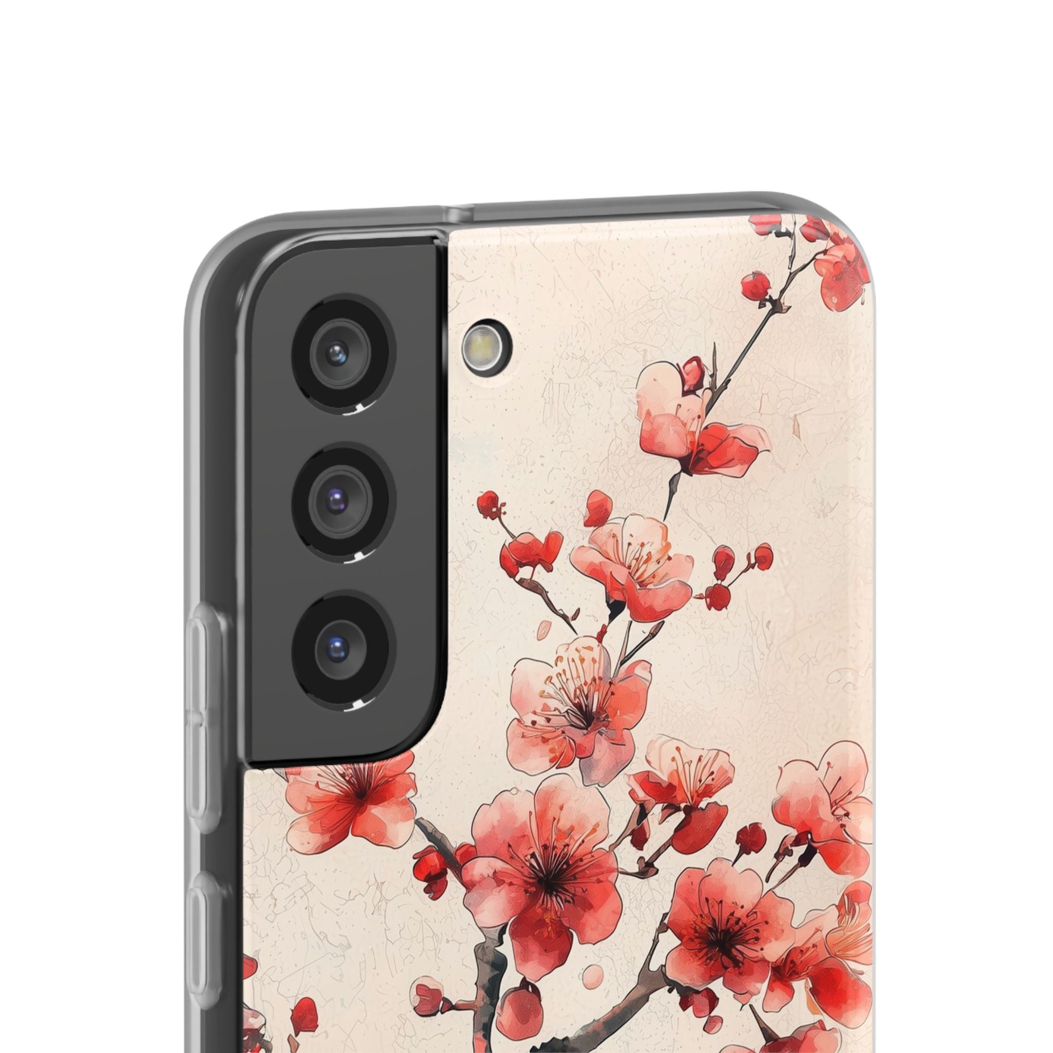Crimson Silk Flora · Soft Phone Case for Samsung