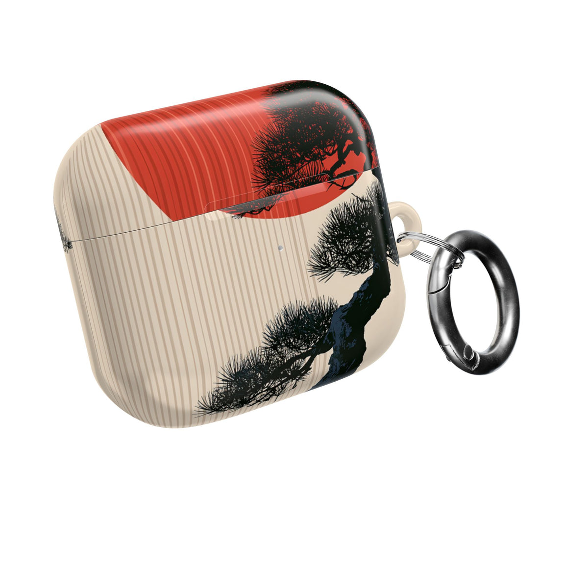 Crimson Sun Bonsai · Hard Case for AirPods & AirPods Pro · Beige