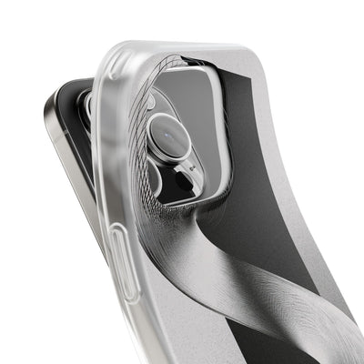 Grey Lite Phone Case for iPhone - Obsidian Moiré Wave