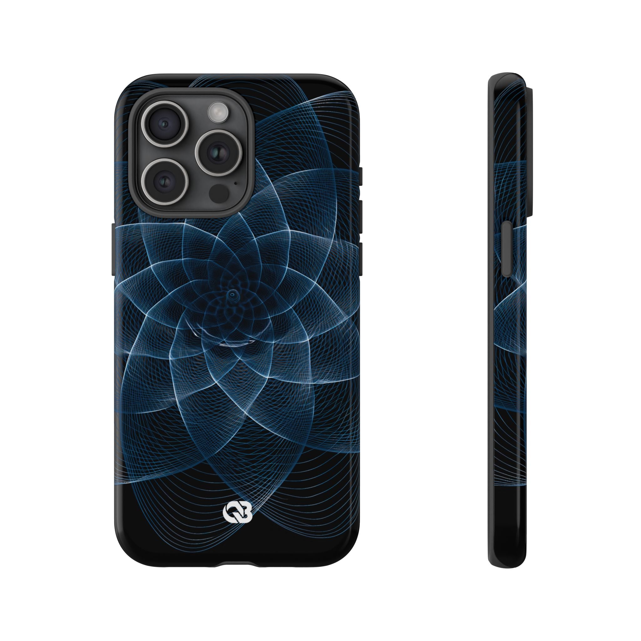 Blue Tough Phone Case for iPhone - Cobalt Geometric Bloom