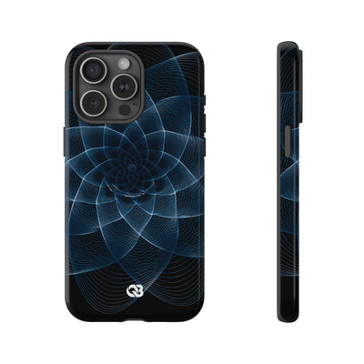 Blue Tough Phone Case for iPhone - Cobalt Geometric Bloom