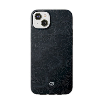 Black Lite Phone Case for iPhone - Obsidian Ridge Topo