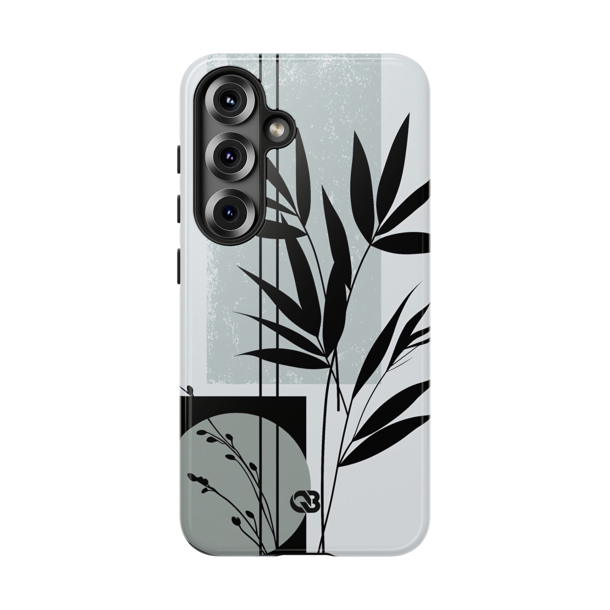 Grey Tough Phone Case for Samsung - Sage Bamboo Noir