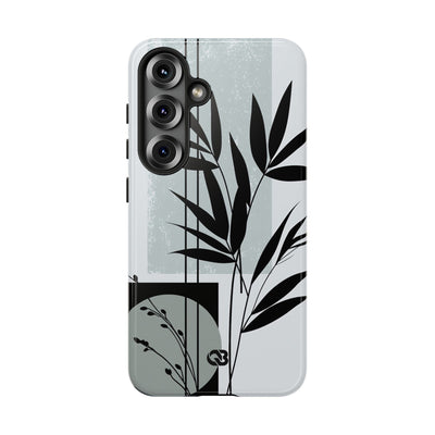 Grey Tough Phone Case for Samsung - Sage Bamboo Noir