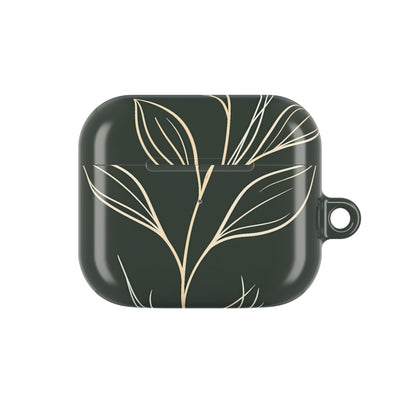 Minimal Botanical Stem · Hard Case for AirPods & AirPods Pro · Green