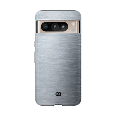 Silver Tough Phone Case for Google Pixel - Satin Chrome Grain