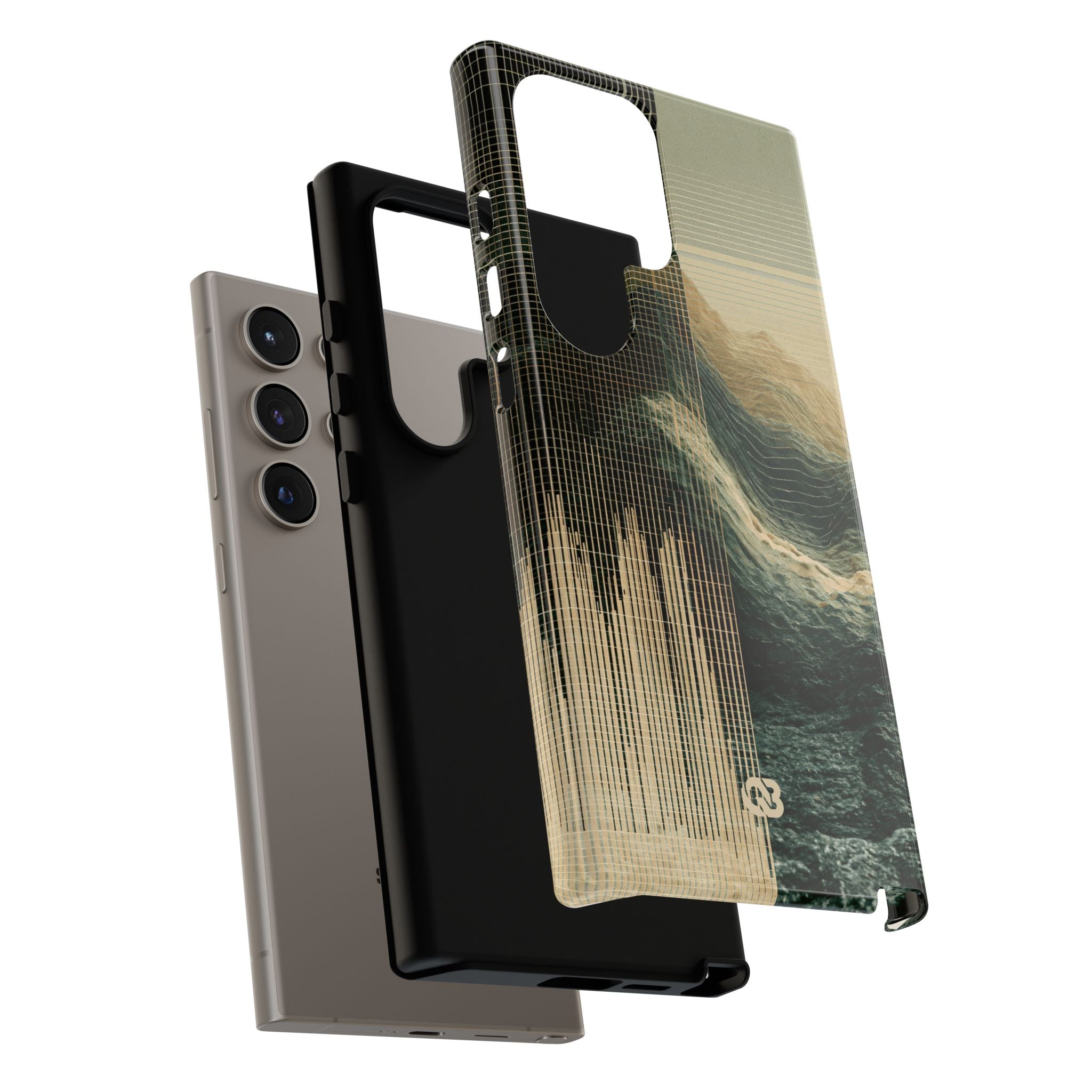 Beige Tough Phone Case for Samsung - Veridian Data Ridge