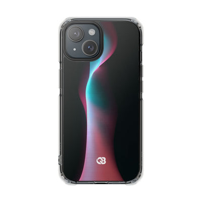 Neon Pixel Flow · Clear Impact Magnetic Phone Case for iPhone · Black