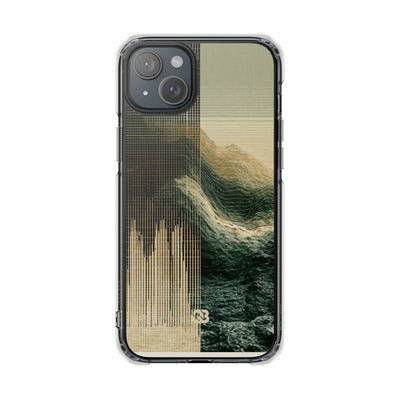 Beige Impact MagSafe Phone Case for iPhone - Veridian Data Ridge