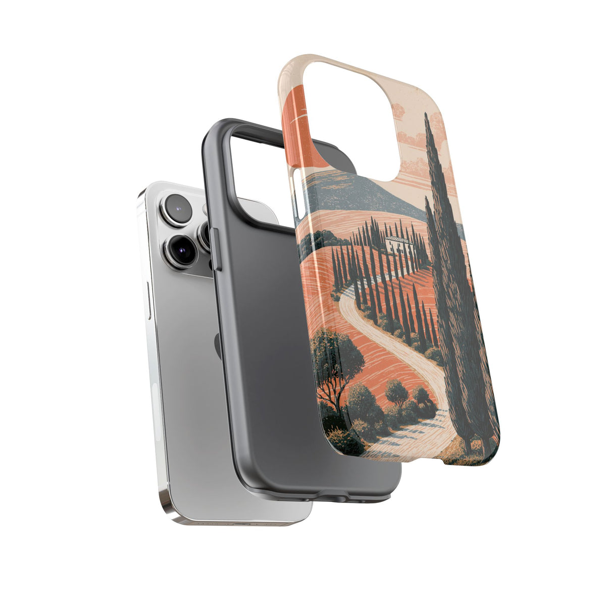 Tuscan Cypress Horizon · Tough Phone Case for iPhone · Orange