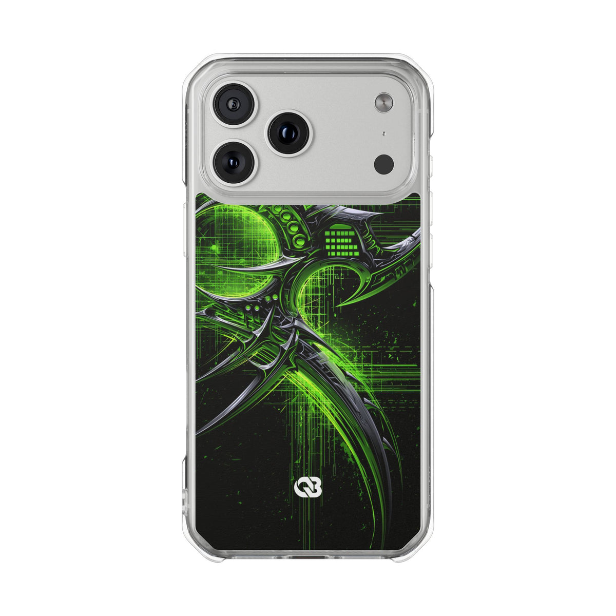 Cyber Sigil Grid · Clear Impact Magnetic Phone Case for iPhone · Green