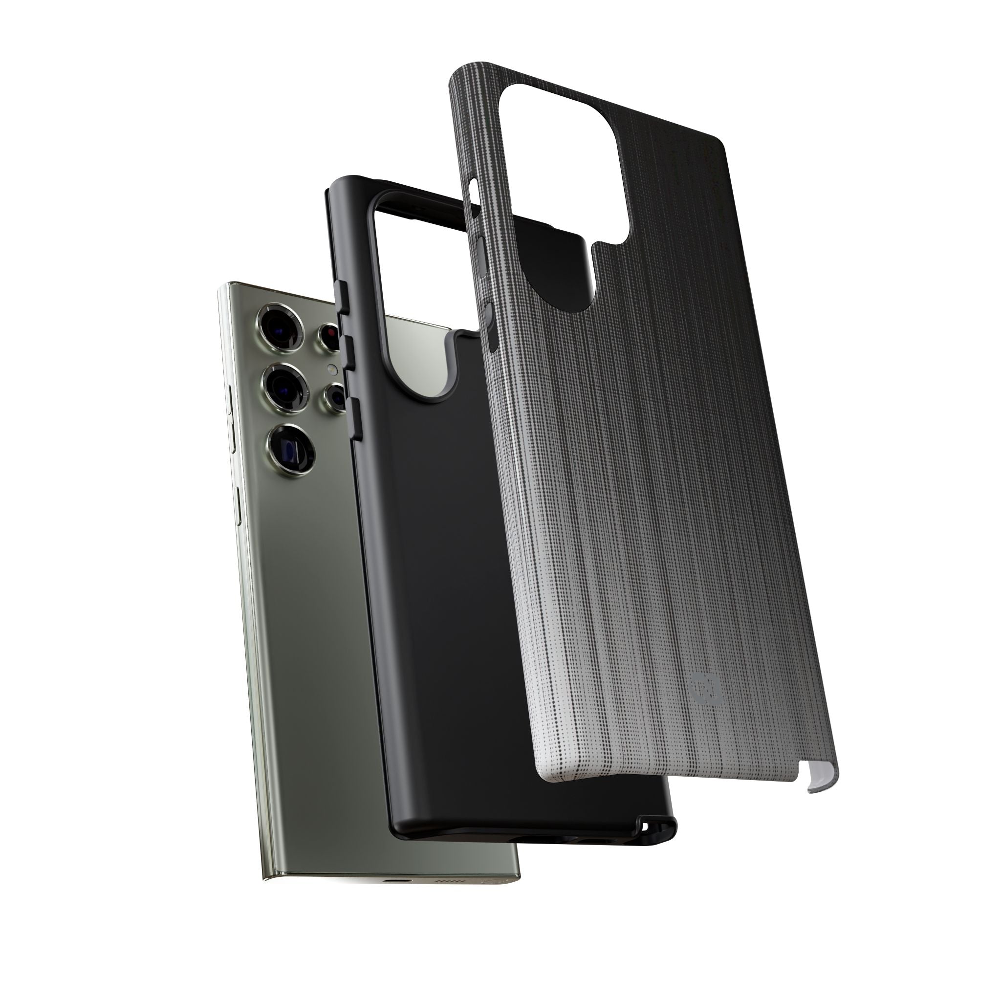 Grey Tough Phone Case for Samsung - Static Vertical Dither