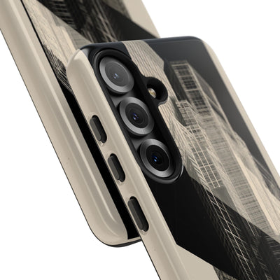 Beige Tough Phone Case for Samsung - Monolith Urban Grid