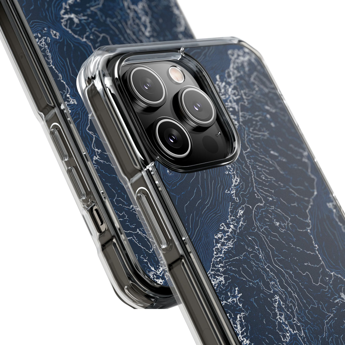 Nordic Contour Chart · Clear Impact Magnetic Phone Case for iPhone · Blue