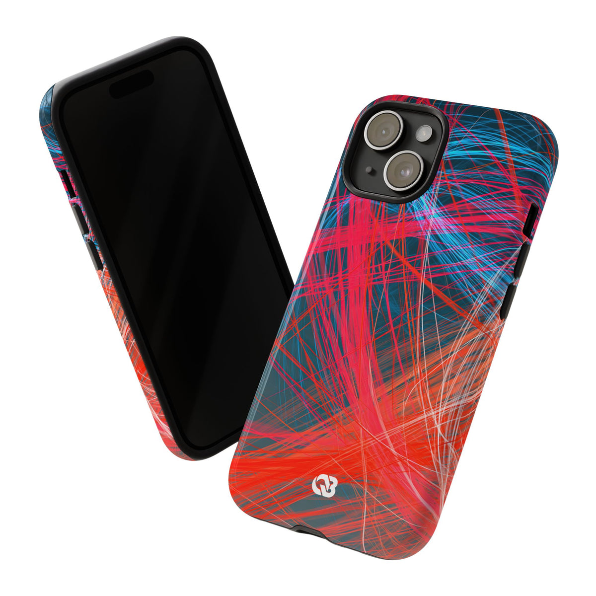 Neon Fiber Stream · Tough Phone Case for iPhone · Red
