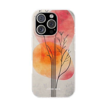 Curved Stem Sunset iPhone 16 Pro Case - Soft