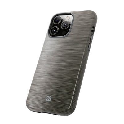 Grey Tough Phone Case for iPhone - Brushed Industrial Steel